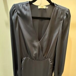 Ramy Brook Silk Smoky Blue Dress